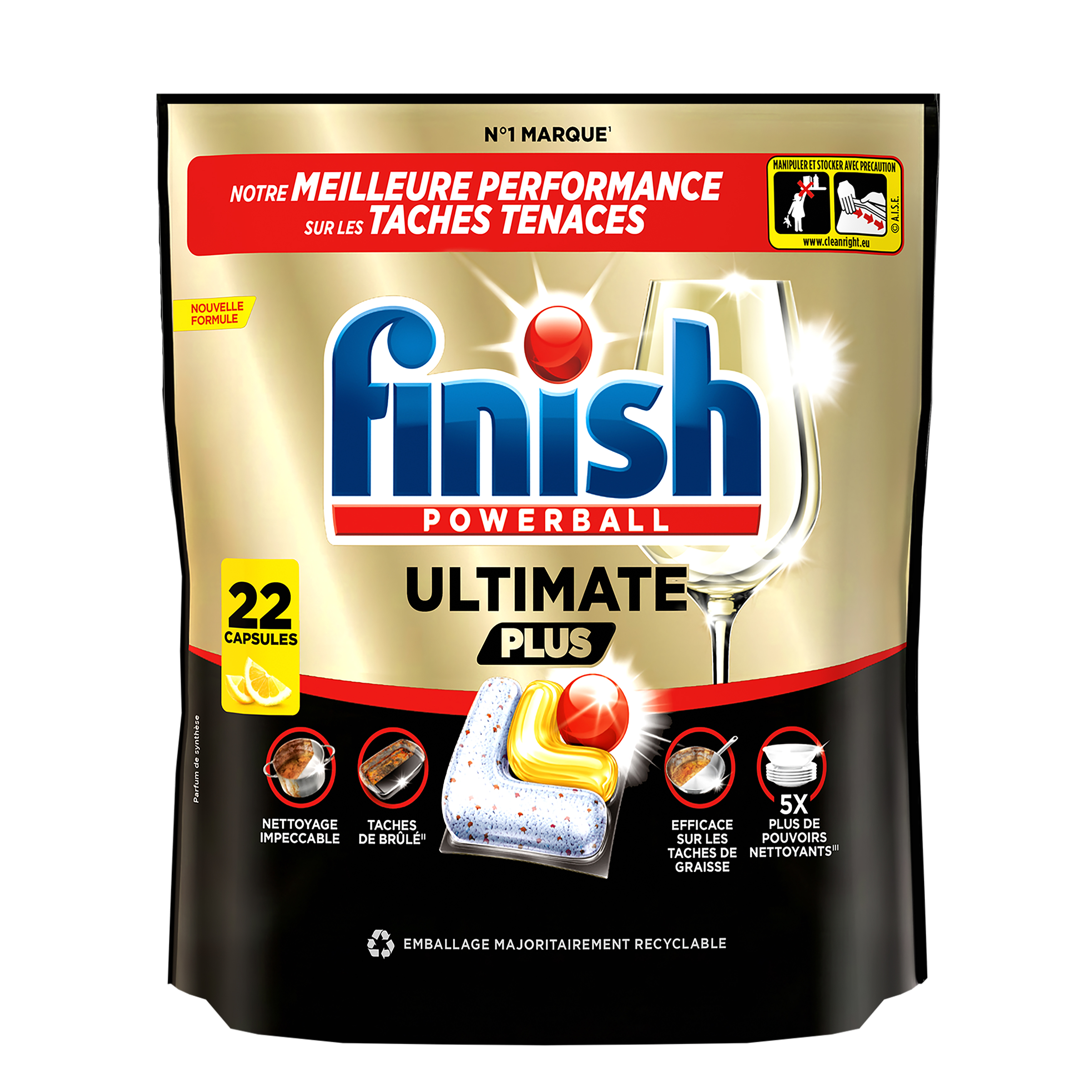 Finish ultimate plus capsules lave vaisselle citron x22