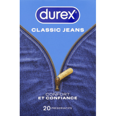 Préservatifs Classic Jeans Confort Et Confiance Durex Le Paquet De 20 Préservatifs
