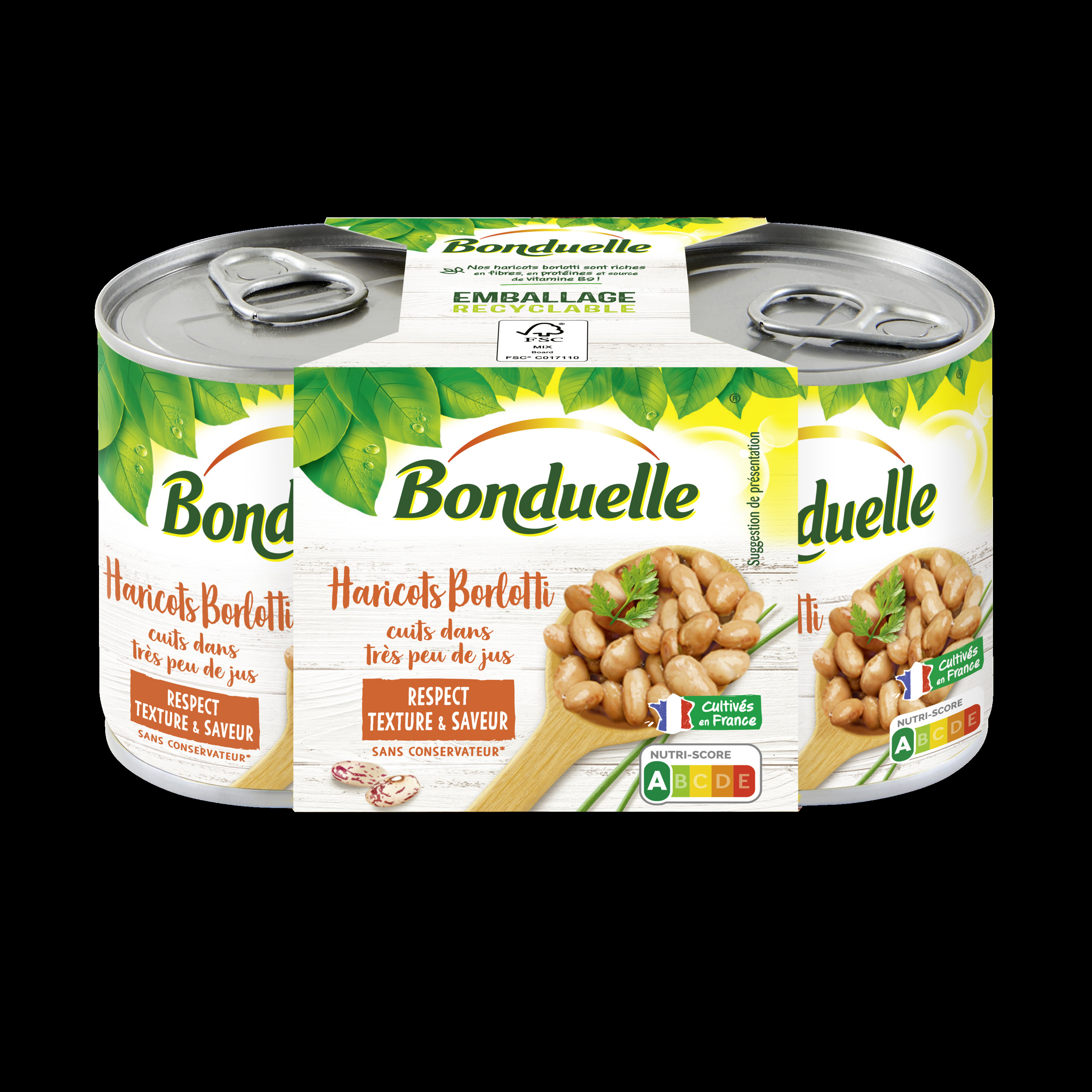 Bonduelle haricots borlotti fraîchement récoltés 2x125g