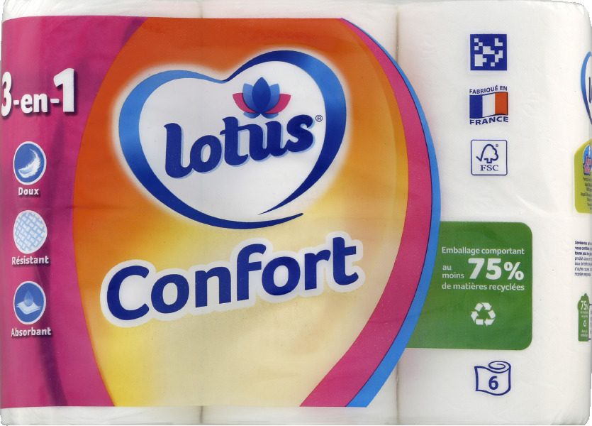 Lotus papier toilette confort x6 rouleaux - vue 2