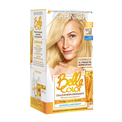 Coloration Permanente 112 Blond Très Très Doré Résultat Naturel Belle Color Garnier La Boîte