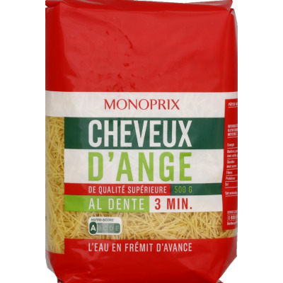Monoprix pâtes cheveux d'ange qualité supérieure 500g