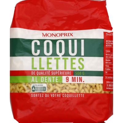 Monoprix coquillettes qualité supérieure 500g