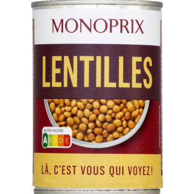 Monoprix lentilles 265g