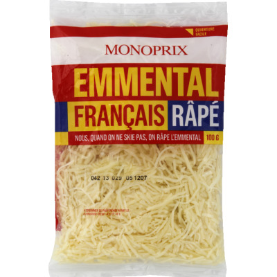 Monoprix emmental français râpé 100g