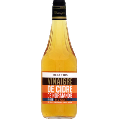 Monoprix vinaigre de cidre de normandie, fruité 5% d'acidité 75cl