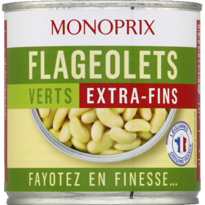 Monoprix flageolets verts extra-fins 265g