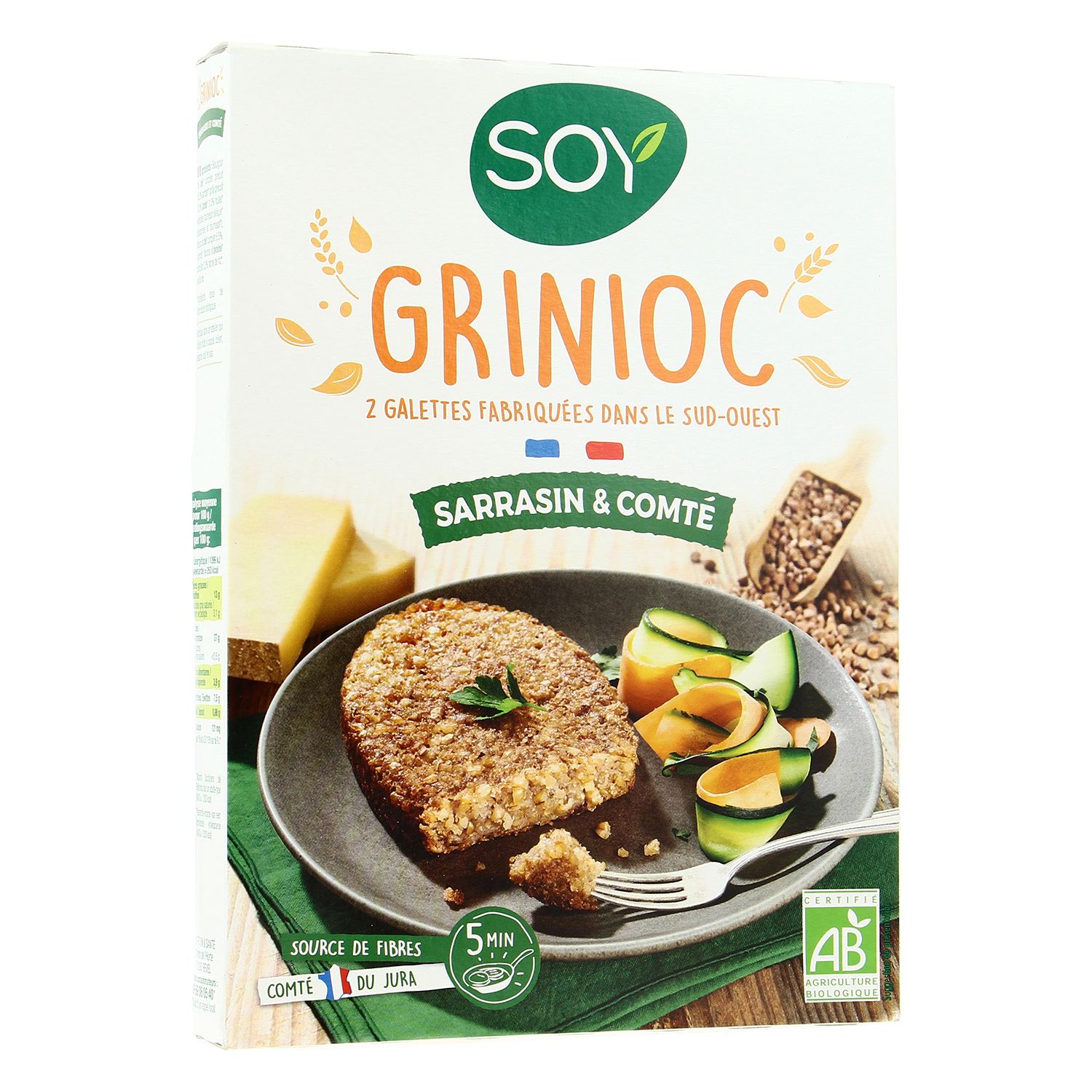 Soy Galettes Bio Grinioc Sarrasin Comté 2x100g