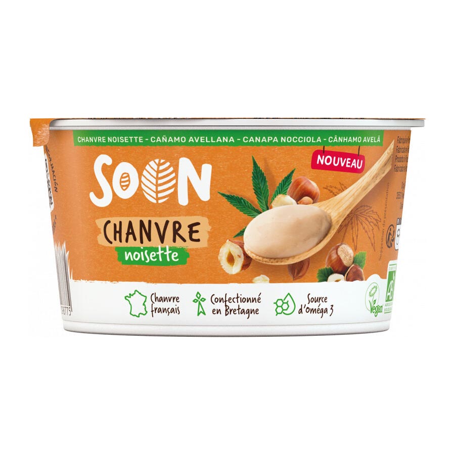 Soon Dessert végétal Chanvre Noisette 150g Bio