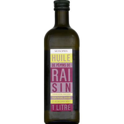 Monoprix huile de pépins de raisins 1l