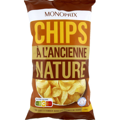 Monoprix chips à l'ancienne nature 150g