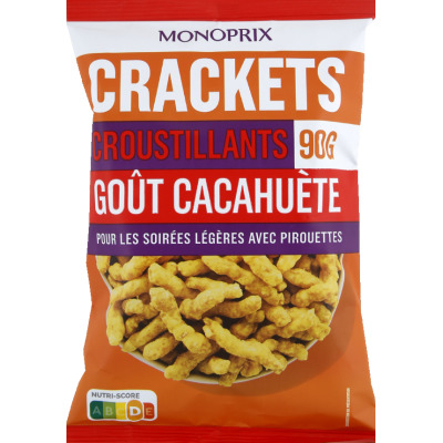 Monoprix crackets croustillants goût cacahuète 90g