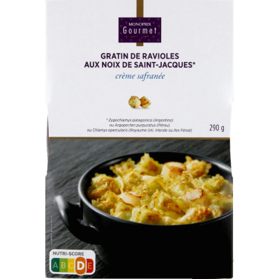 Monoprix Gourmet gratin de ravioles aux saint jacques 290g