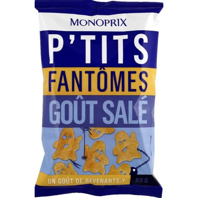 Monoprix snacks p'tits fantômes goût salé 80g