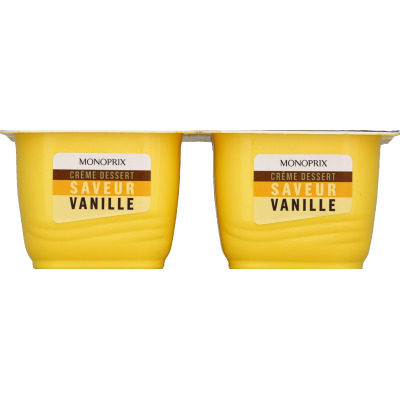 Monoprix crème dessert saveur vanille 4x125g