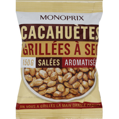 Monoprix cacahuètes grillées à sec 150g