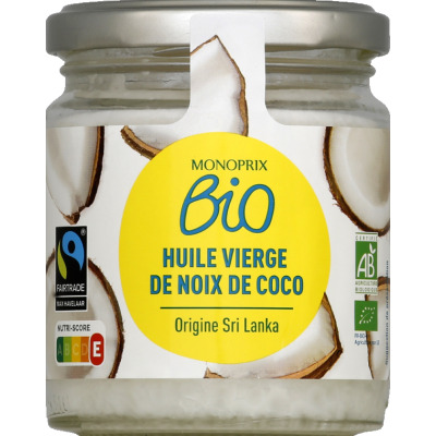 Monoprix Bio Origines huile vierge de coco origine du sri lanka 200ml