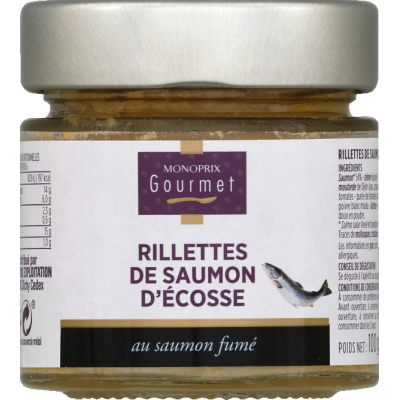 Monoprix Gourmet rillettes de saumon d'ecosse au saumon fumé 100g