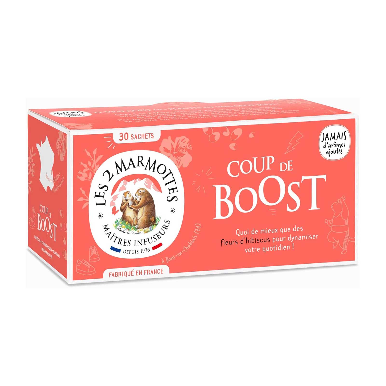 Infusion Coup De Boost Les 2 Marmottes La Boite De 30 Sachets