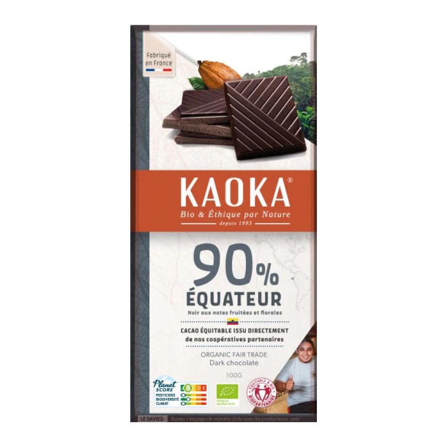 Kaoka Chocolat noir 90% équateur Bio 100g