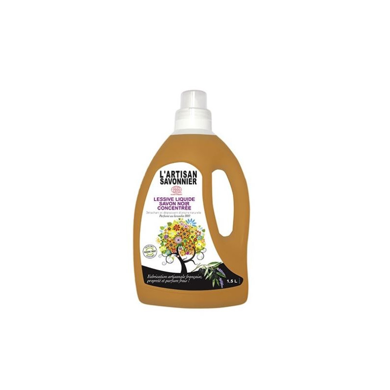 L’Artisan Savonnier Lessive Liquide Concentré Savon Noir 1,5L