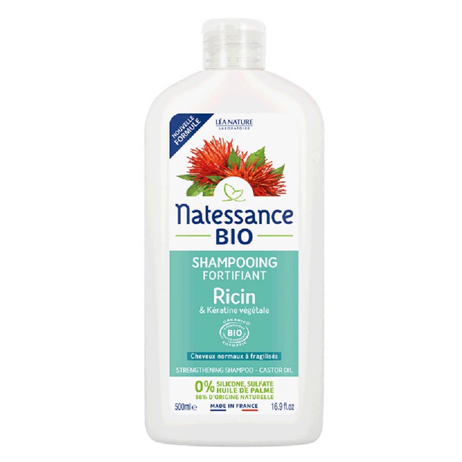 Natessance shampoing fortifiant ricin et kératine végétale bio 500ml - vue 1