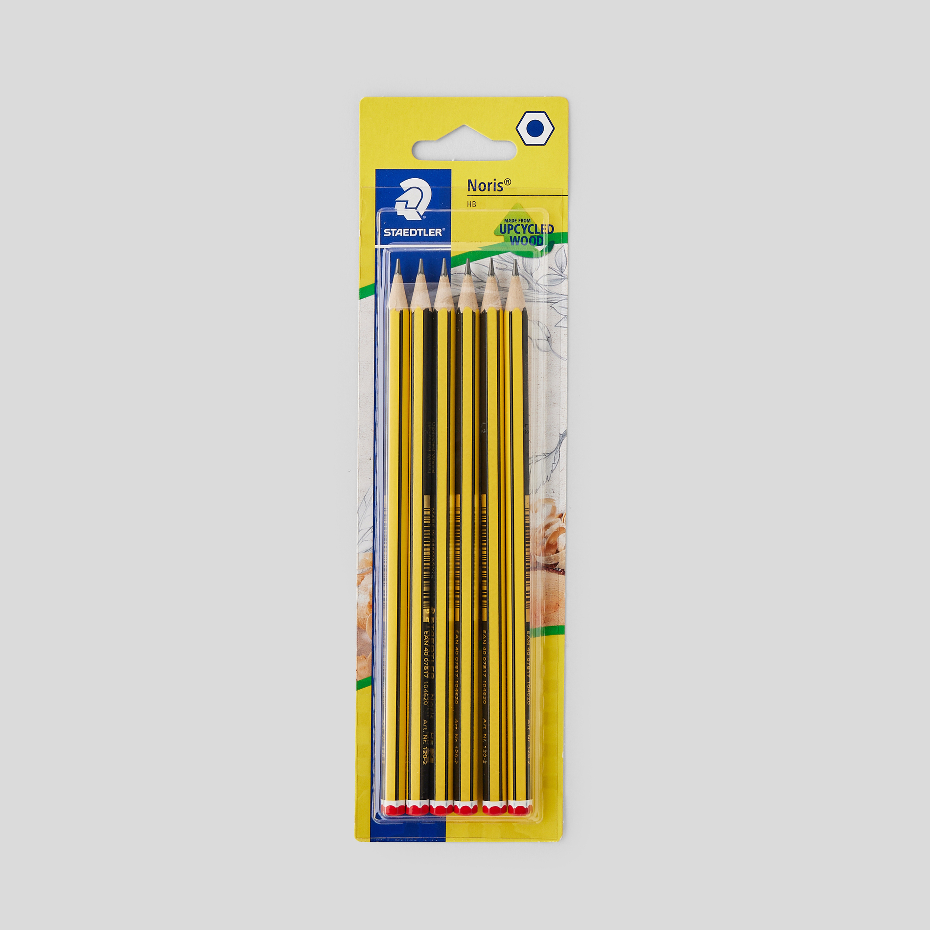 Staedtler Noris 120 Crayons à papier HB en bois de haute qualité Étui blister de 6 crayons HB 120 2BK6DA