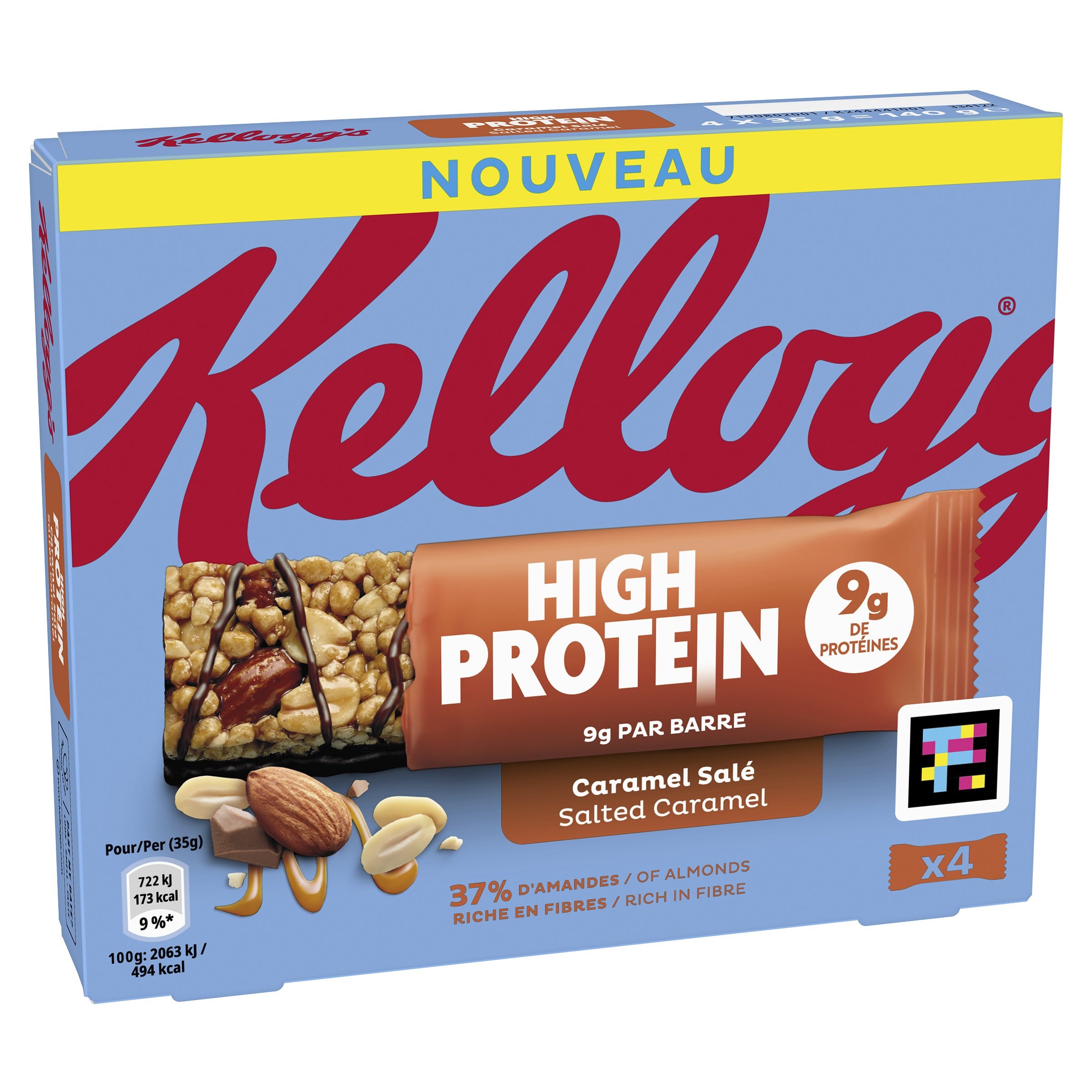 Kellogg' barres protéinés caramel & almond 4x35g