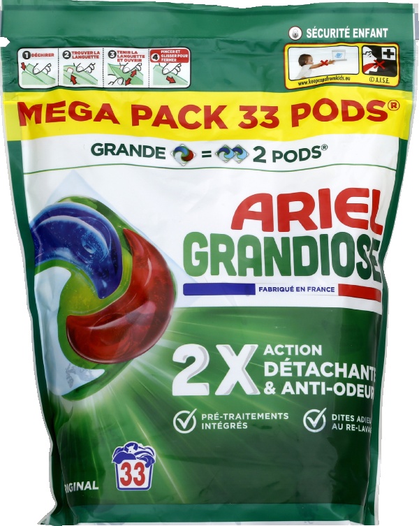 Ariel pods lessive grandiose original x33 doses