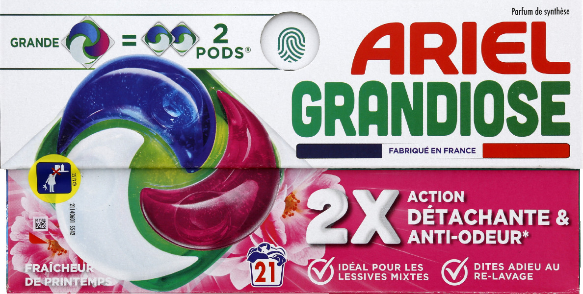 Ariel pods détergent tout en 1 fraicheur de printemps x21