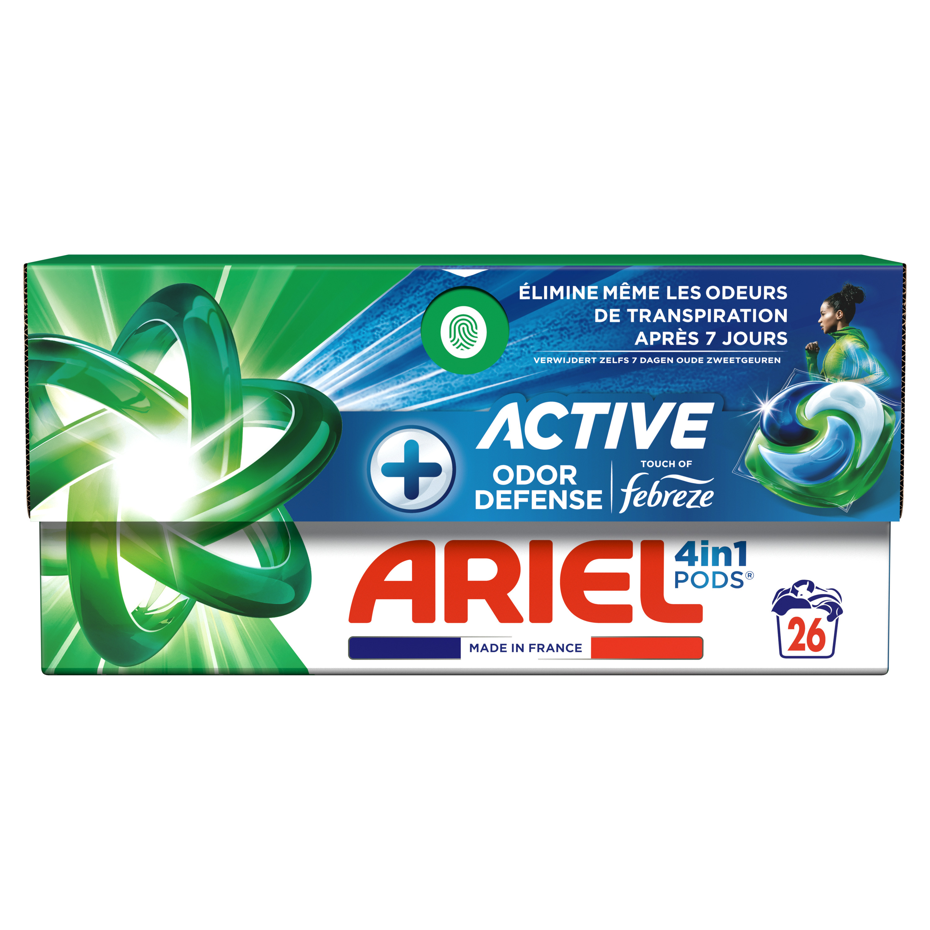 Lessive Capsules Protection Active Contre Les Odeurs 4in1 Ariel La Boite De 26 Capsules