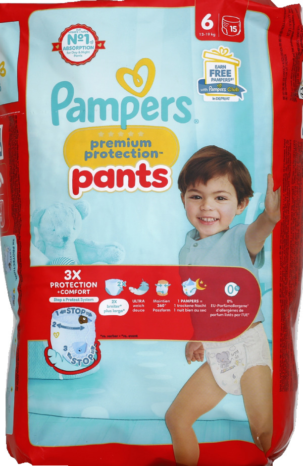 Pampers couches premium protection t6 x15