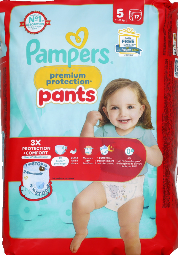 Pampers couches premium protection taille 5 x17