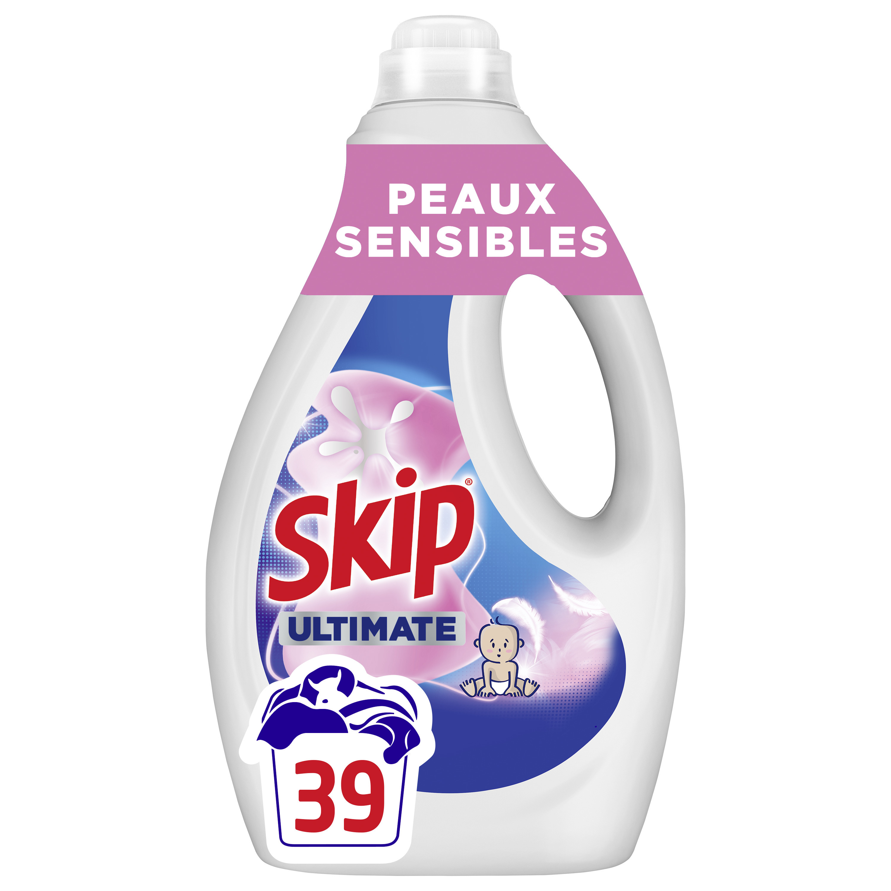 Skip lessive liquide peaux sensibles x39 lavages