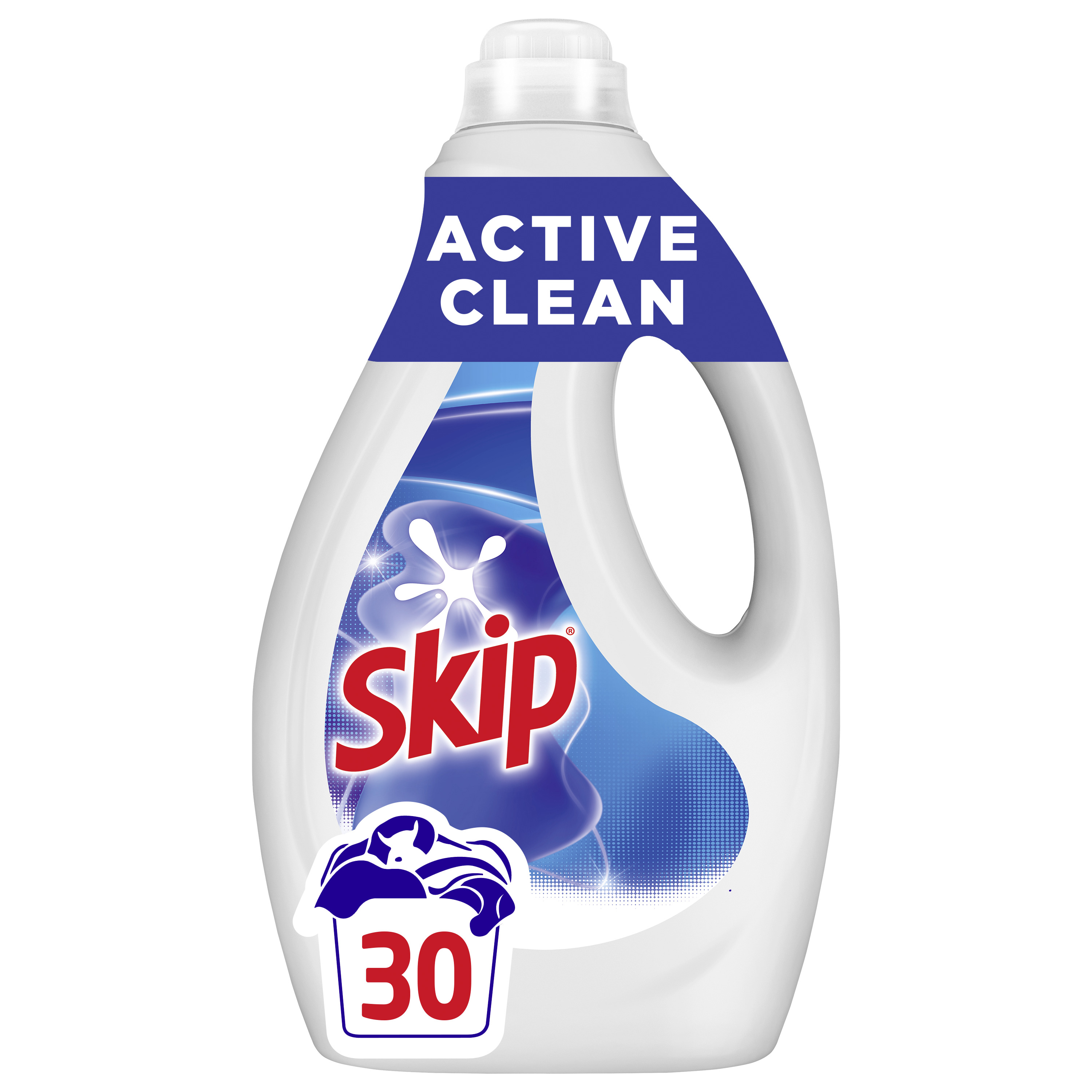 Skip lessive liquide active clean x30 lavages